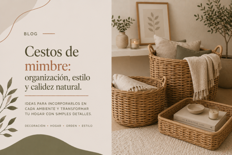Cestos de mimbre: el detalle deco que combina organización y calidez