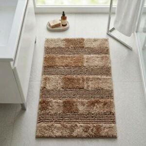 Alfombra de baño combinada beige campomayo