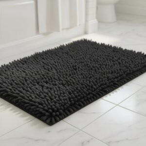 Alfombra Shaggy Negra Eco Secado Rápido