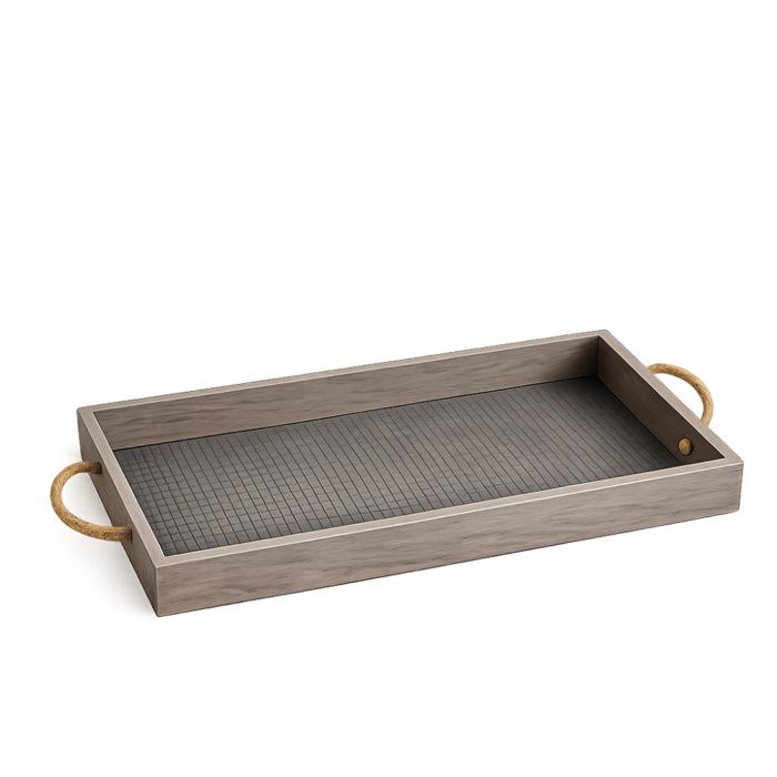 bandeja madera con soga grey