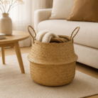 canasto plegable en living