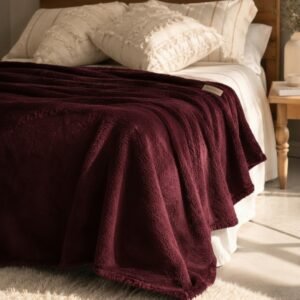 Manta plush teddy bordo en rollo paris 2 1/2